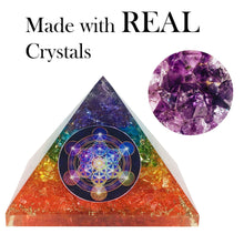 Load image into Gallery viewer, 7 Chakra Orgy Pyramid, Natural Quartz, Positive Energy Generator, Orgonite Crystal, Reiki Healing, Meditation, Yoga, Spiritual Balance, Crystal Stones
