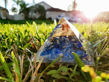 Load image into Gallery viewer, Lapis Lazuli Orgonite Positive Pyramid Energy Generator Crystal Stones for Healing and Protection Orgonite Pyramids, Reiki Meditation, Yoga Spiritual Balance
