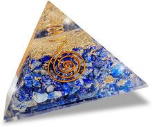 Load image into Gallery viewer, Lapis Lazuli Orgonite Positive Pyramid Energy Generator Crystal Stones for Healing and Protection Orgonite Pyramids, Reiki Meditation, Yoga Spiritual Balance
