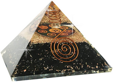 Load image into Gallery viewer, Black Tourmaline Orgone Positive Energy Generator, Orgone Pyramid, Healing Crystals, Chakra Stones, Reiki, Black Tourmaline Meditation Protection
